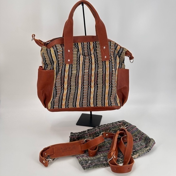 Nena and Co full CDB yellow/orange/black/white huipil convertible bag - Picture 1 of 6